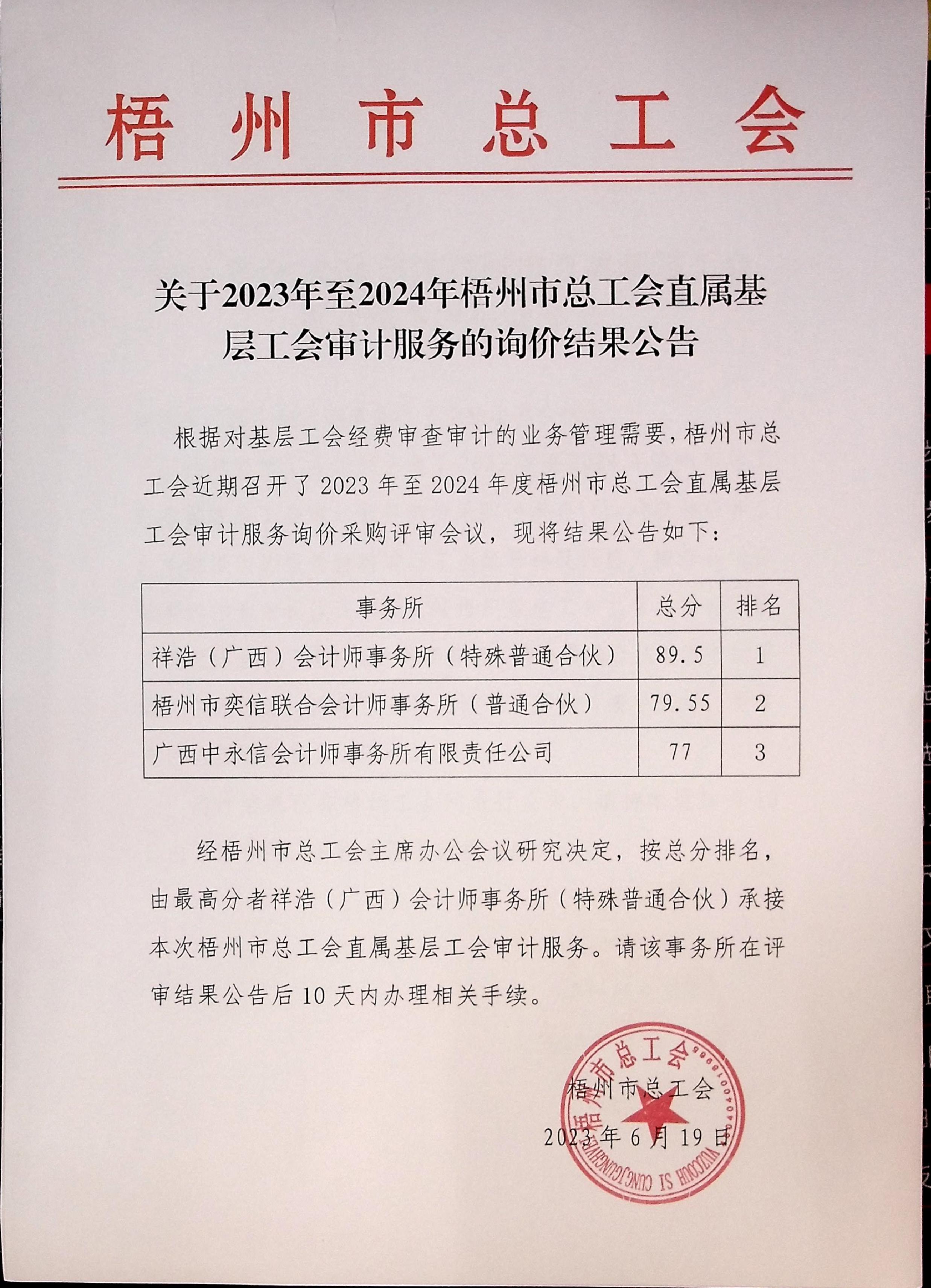 關于2023年至204年梧州市總工會直屬基層工會審計服務的詢價結(jié)果公告_1.JPG