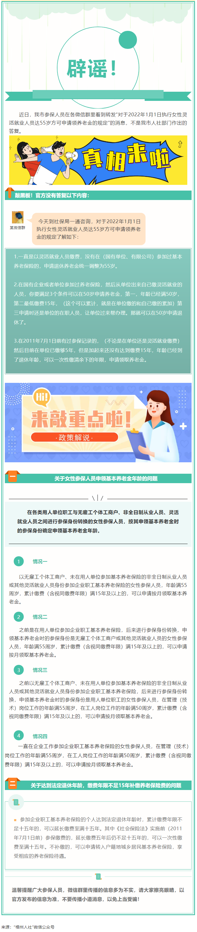 【辟謠】網傳“女性靈活就業(yè)人員申領基本養(yǎng)老金的規(guī)定”不實！.png
